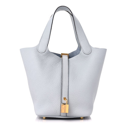 Hermes Taurillon Clemence Picotin Lock 18 PM Bleu Pale 1 of 11