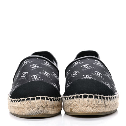 Chanel Mesh Grosgrain CC Espadrilles 37 Black White 2 of 8