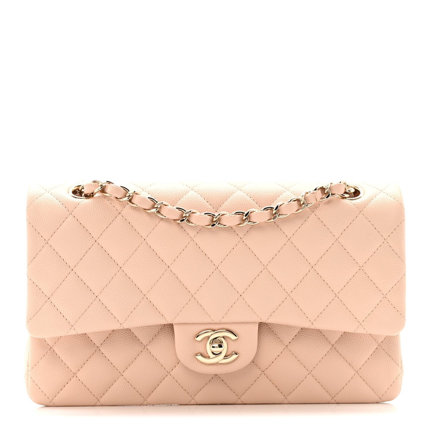 Chanel Caviar Quilted Medium Double Flap Light Beige 1 of 11