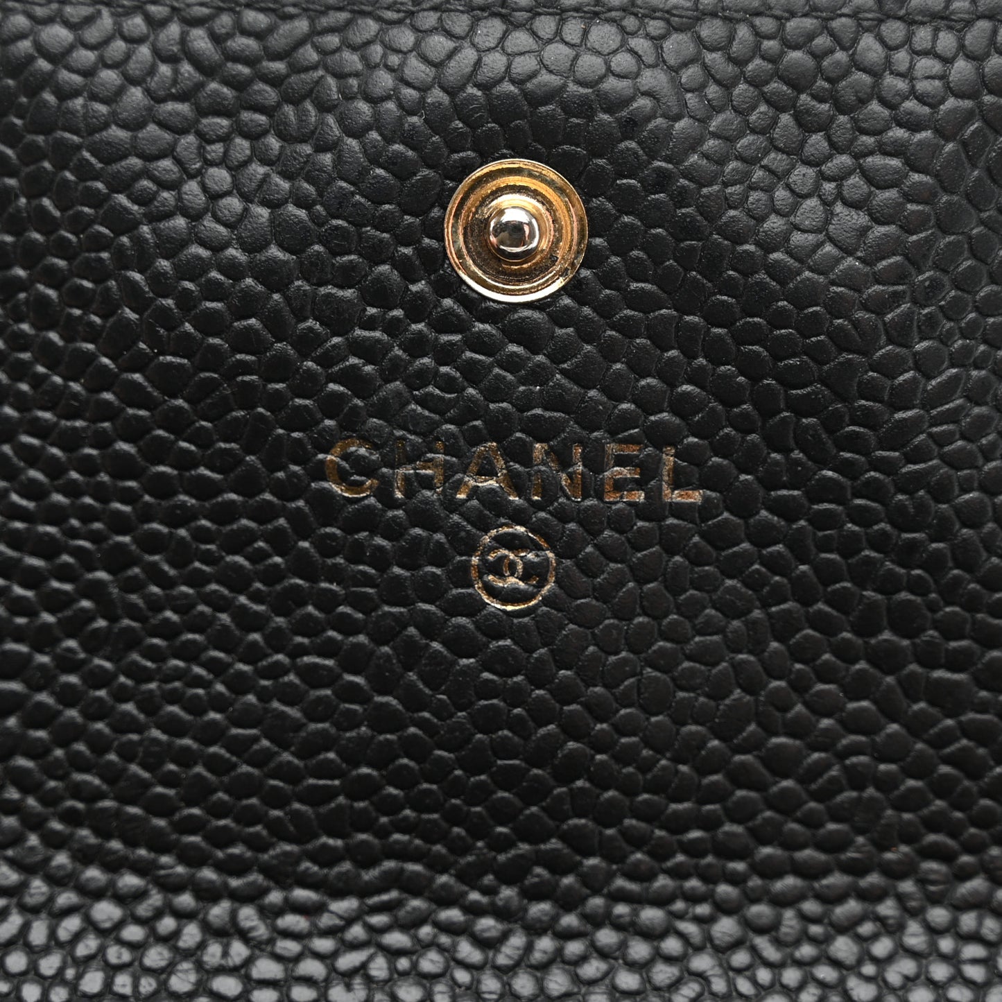 Caviar Quilted Large Gusset Flap Wallet Black