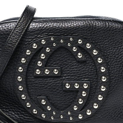 Gucci Pebbled Calfskin Studded Small Soho Disco Bag Black 7 of 10