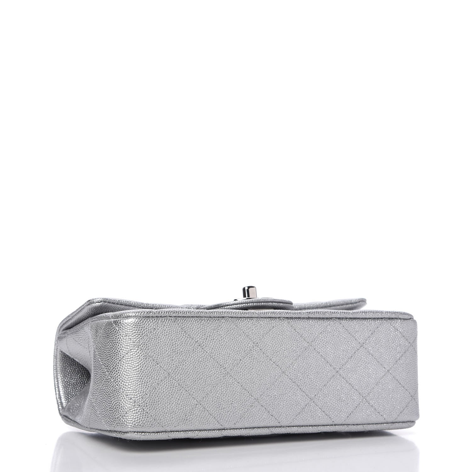 Chanel Metallic Caviar Quilted Mini Top Handle Rectangular Flap Silver 4 of 11
