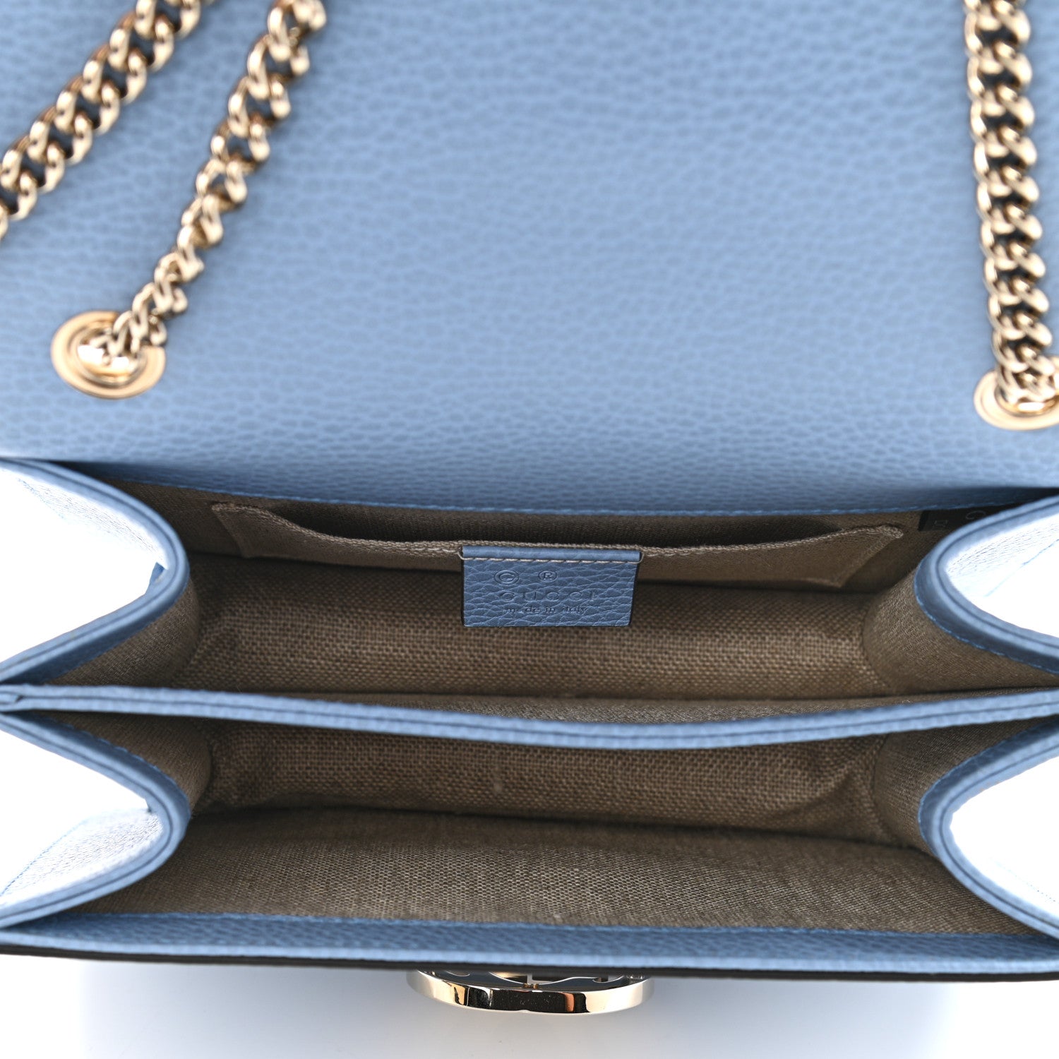 Gucci Dollar Calfskin Small Interlocking G Shoulder Bag Mineral Blue 4 of 11