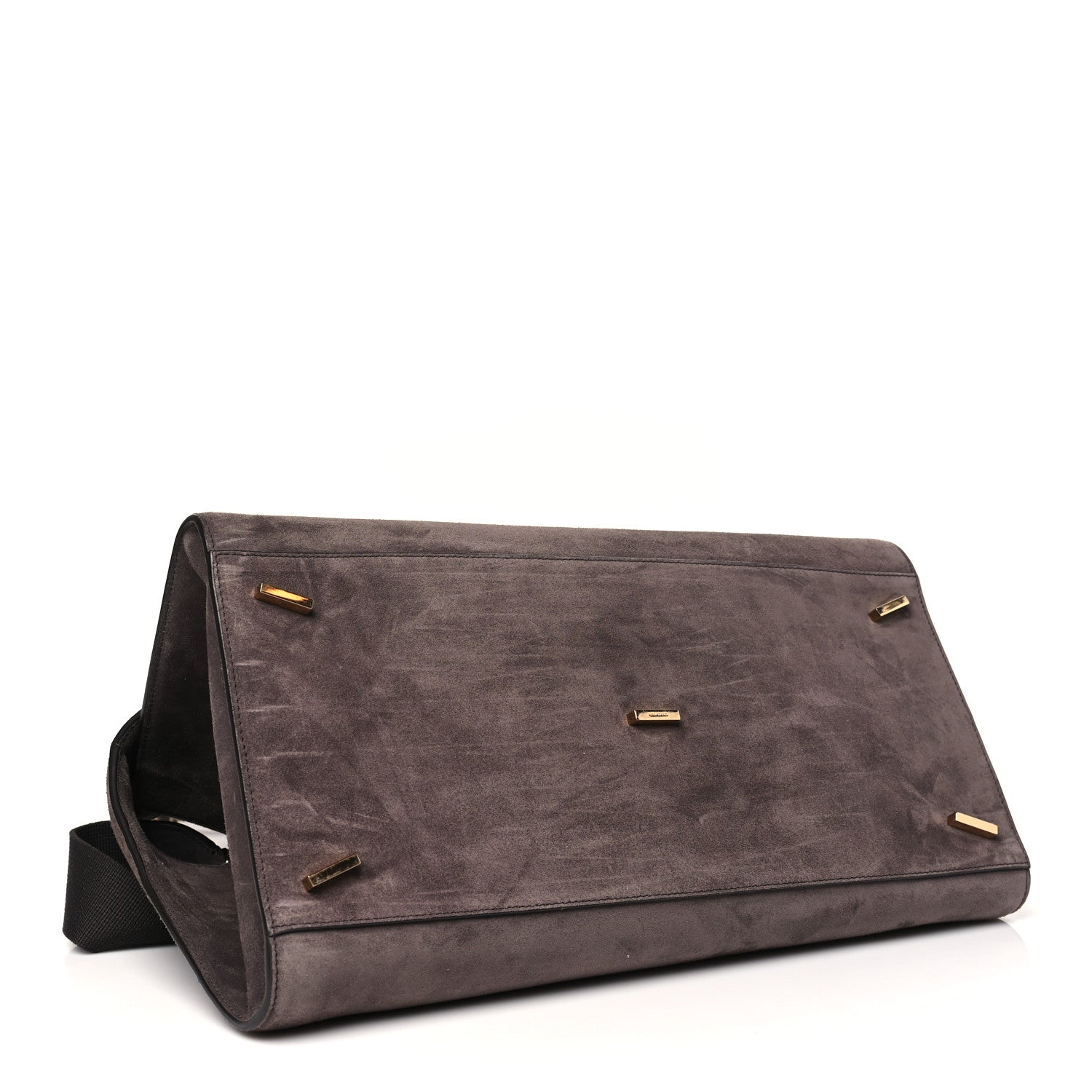Salvatore Ferragamo Suede Large Hug Bag Concrete 4 of 12
