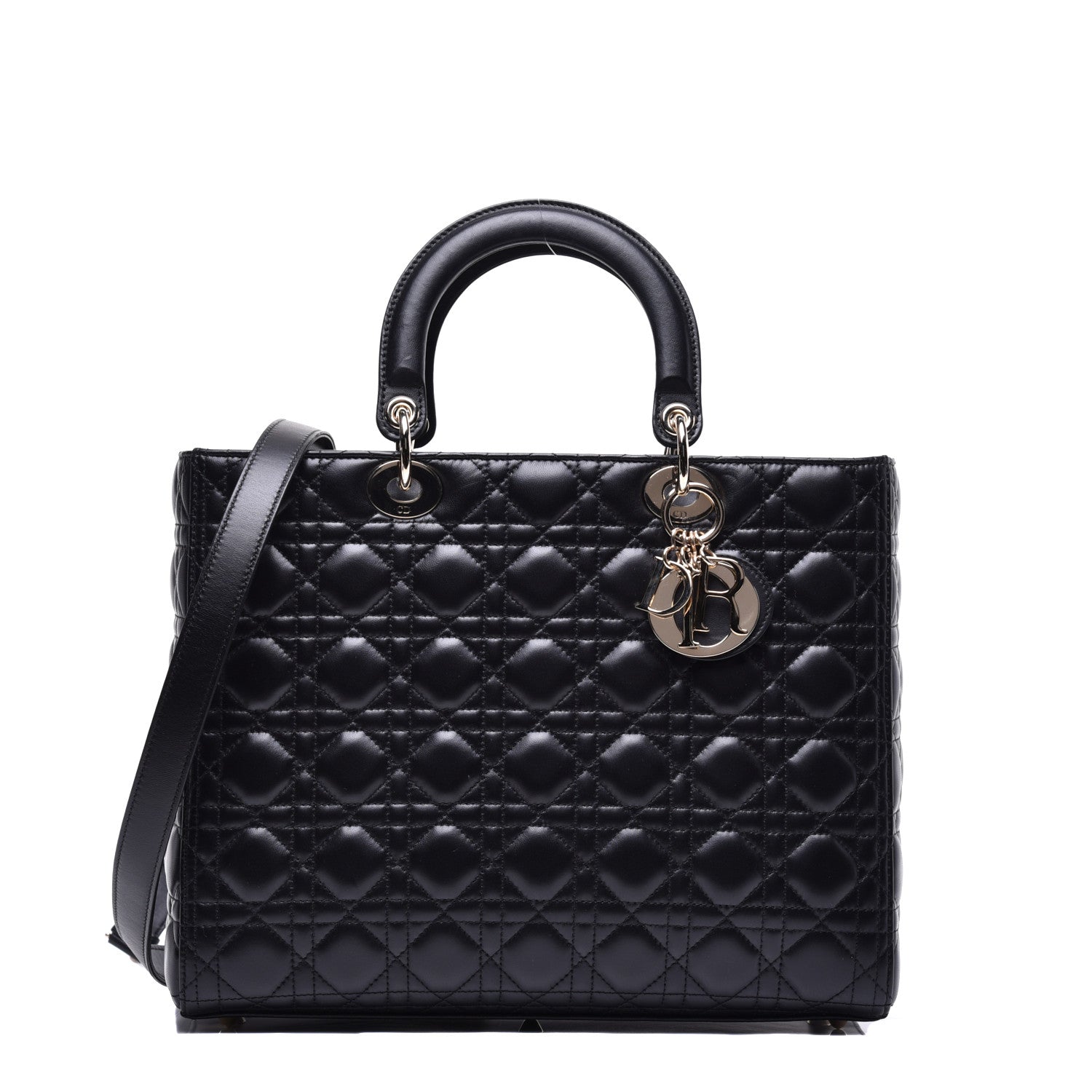 Christian Dior Lambskin Cannage Large Lady Dior Black 1 of 10