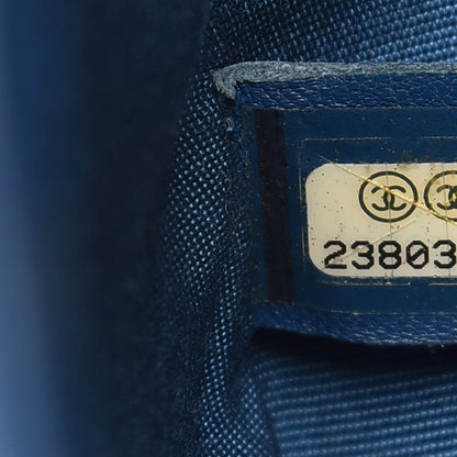 Chanel Lambskin Chevron Quilted Medium Boy Flap Blue 7 of 9