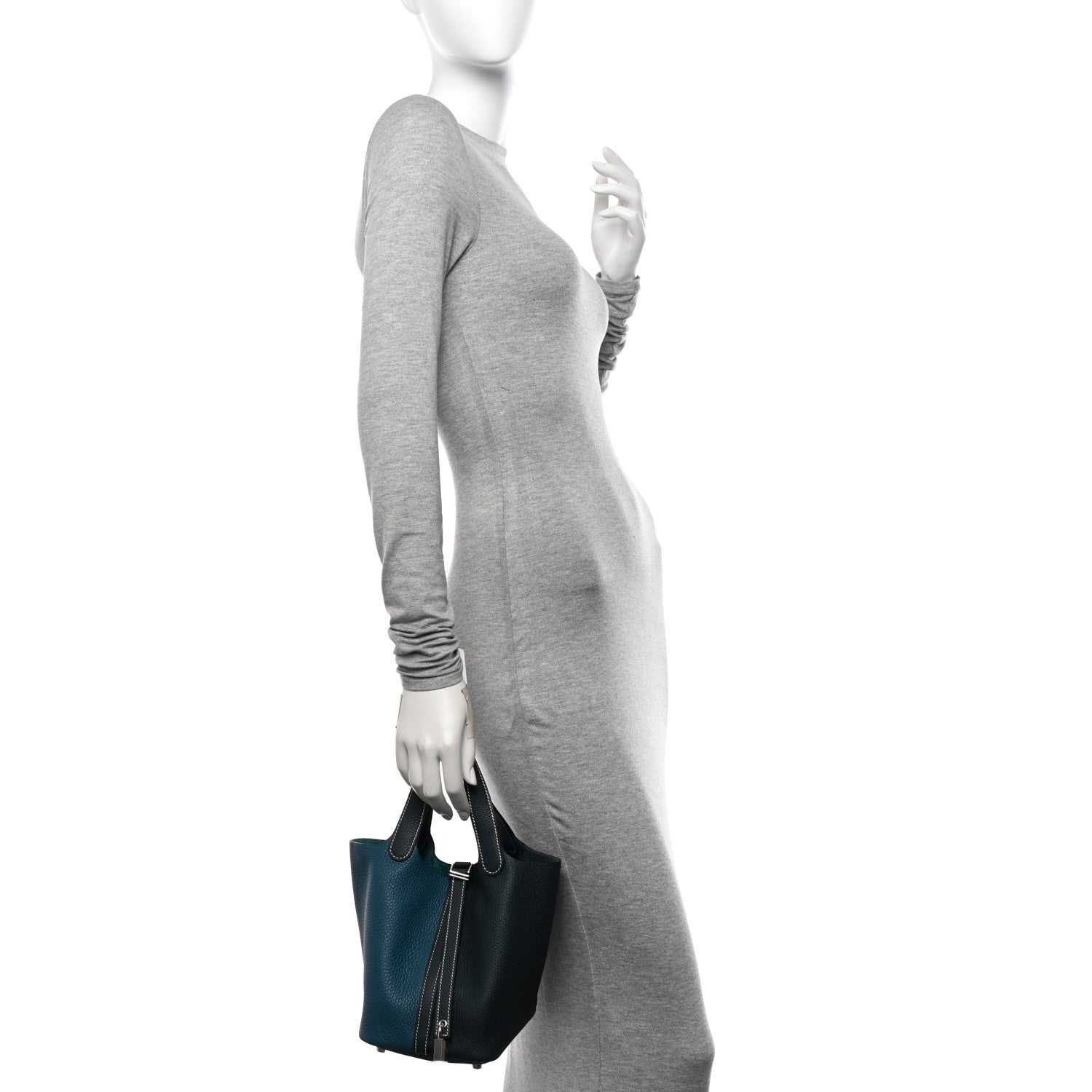 Hermes Taurillon Clemence Casaque Picotin Lock 18 PM Vert Bosphore Vert Cypress 2 of 10