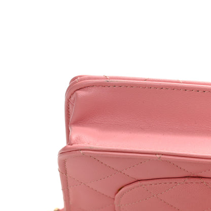 Chanel Lambskin Quilted Wallet On Chain WOC Pink 13 of 13