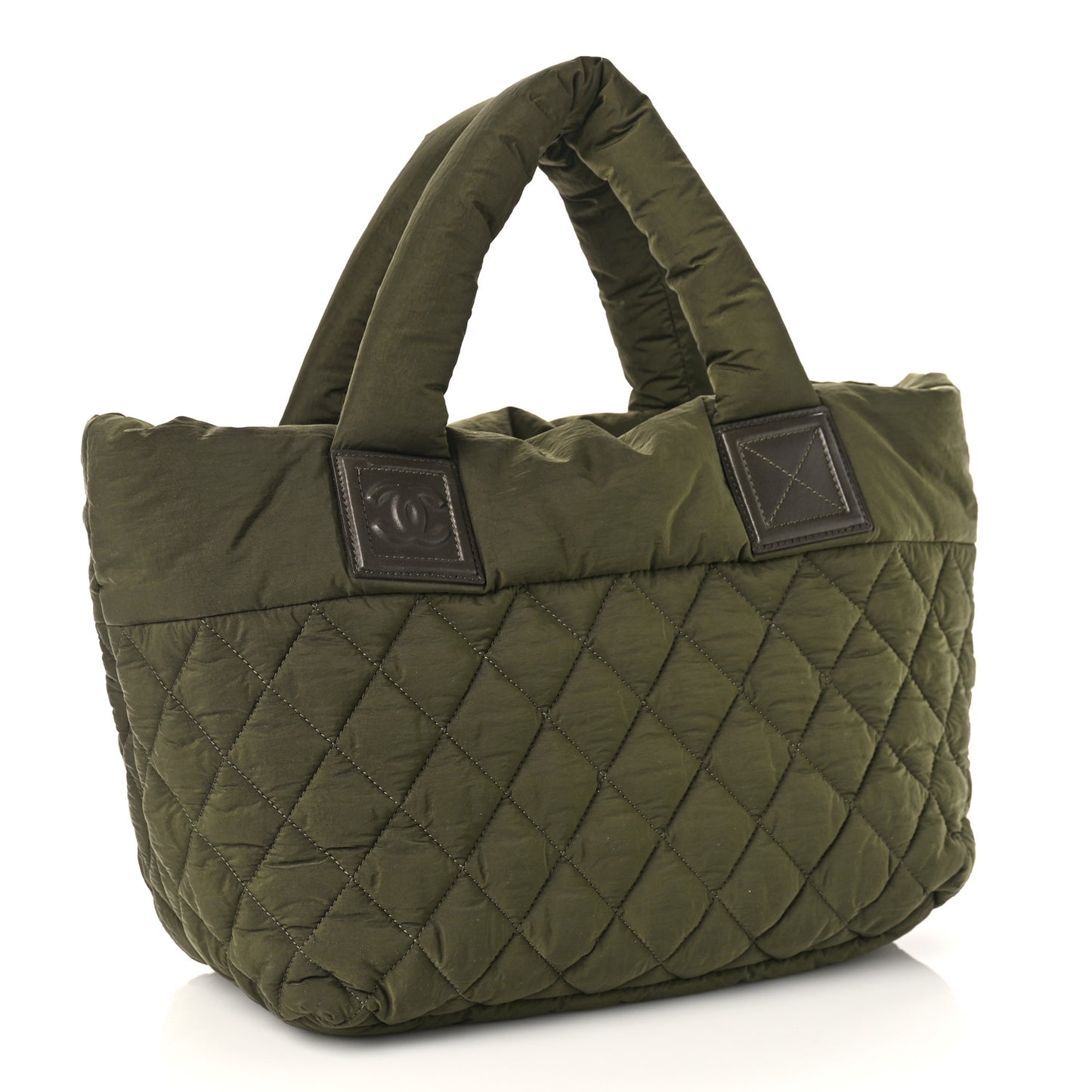 Nylon Quilted Small Coco Cocoon Tote Khaki