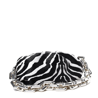 Bottega Veneta Nappa Zebra Print The Pouch Chain White Black 3 of 11