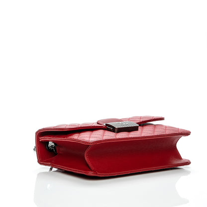 Chanel Goatskin Quilted Small CC University Top Handle Flap Red 4 of 7