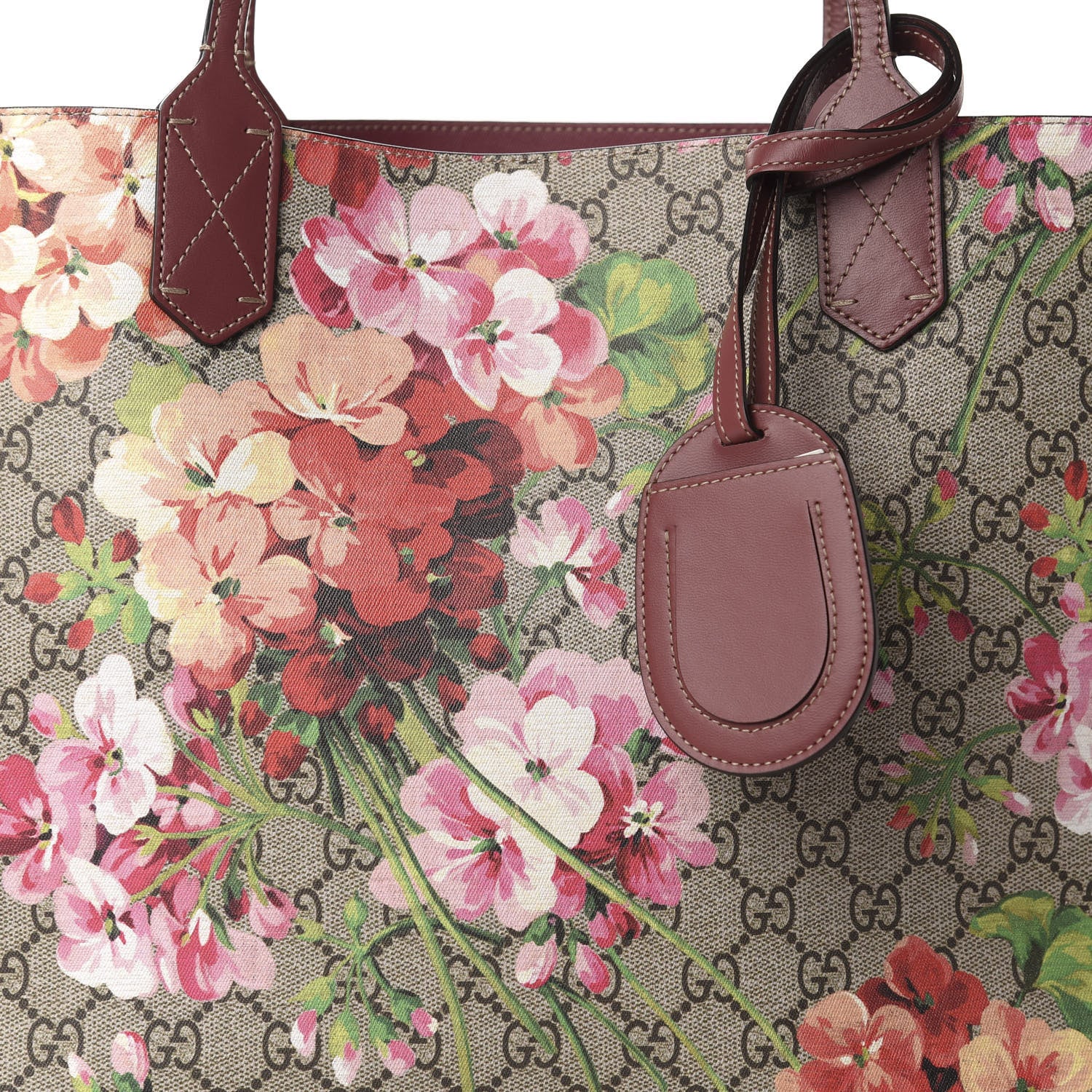 Gucci GG Supreme Monogram Blooms Medium Reversible Tote Beige Multicolor Dry Rose 9 of 18