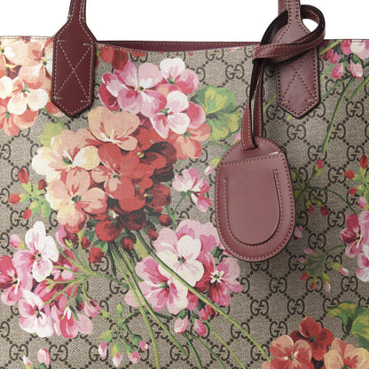 Gucci GG Supreme Monogram Blooms Medium Reversible Tote Beige Multicolor Dry Rose 9 of 18