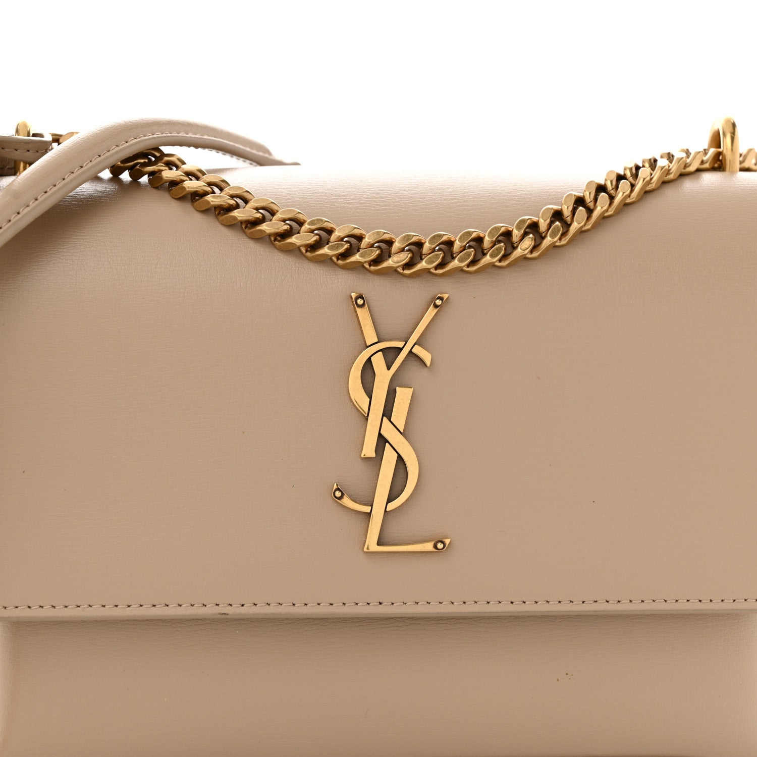 Saint Laurent Calfskin Medium Monogram Sunset Dark Beige 9 of 11