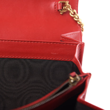 Gucci Calfskin Matelasse GG Marmont Chain Wallet Hibiscus Red 14 of 17