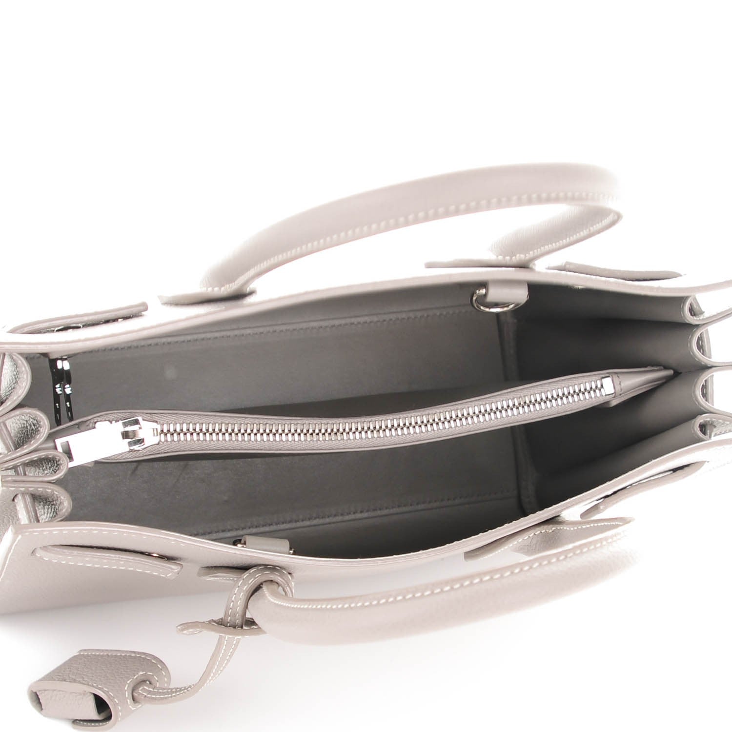 Saint Laurent Grained Calfskin Baby Sac De Jour Pearl Grey 5 of 7