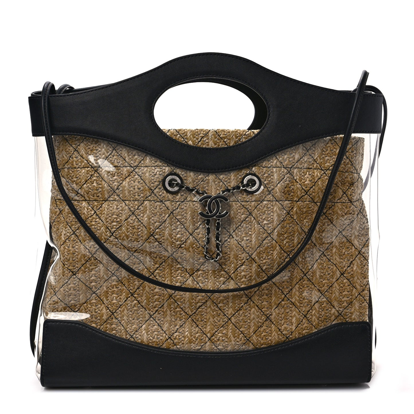 Calfskin PVC Quilted Chanel 31 Bag Black