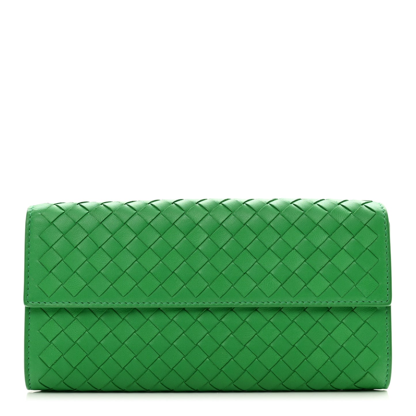 Nappa Intrecciato Continental Flap Wallet Parakeet
