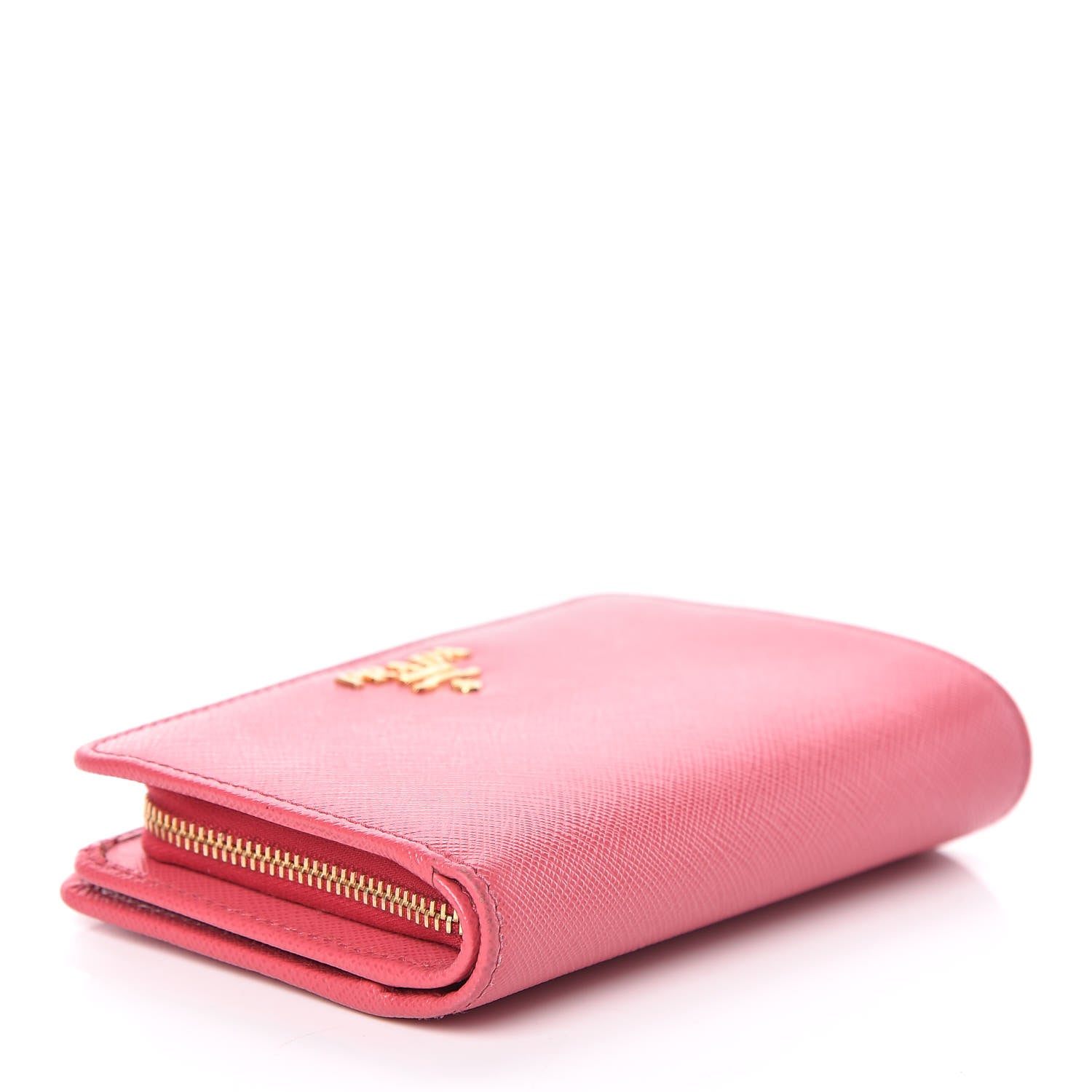 Prada Saffiano Compact Wallet Peonia 4 of 6
