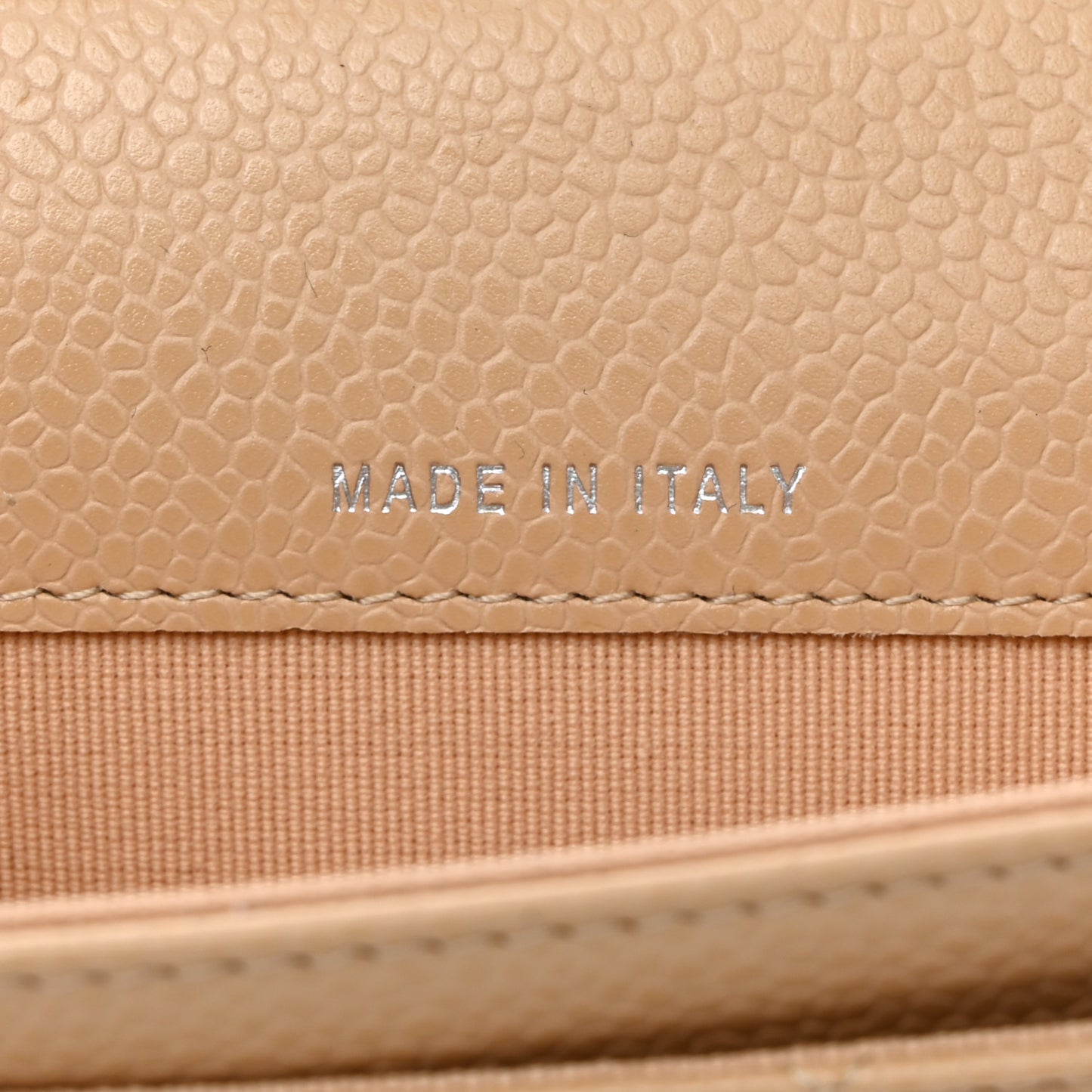 Caviar Quilted Flap Card Holder Wallet Beige