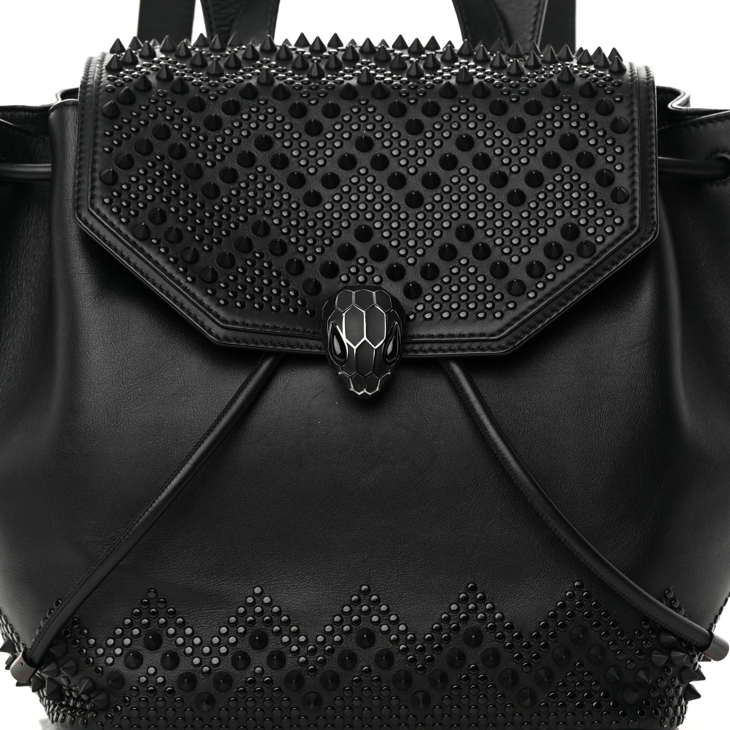 X NICHOLAS KIRKWOOD Calfskin Studded Serpenti Forever Backpack Black
