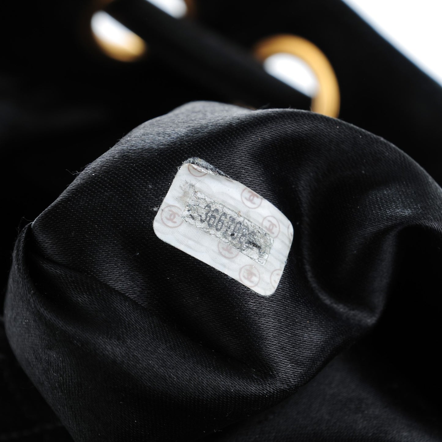 Suede Quilted Drawstring Backpack Black