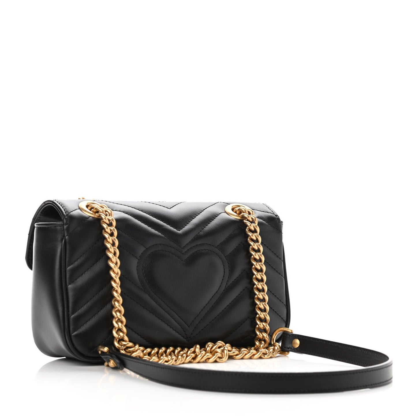 Calfskin Matelasse Mini GG Marmont Shoulder Bag Black