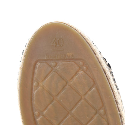 Chanel Tweed Velvet CC Espadrilles 40 Grey Black 6 of 7