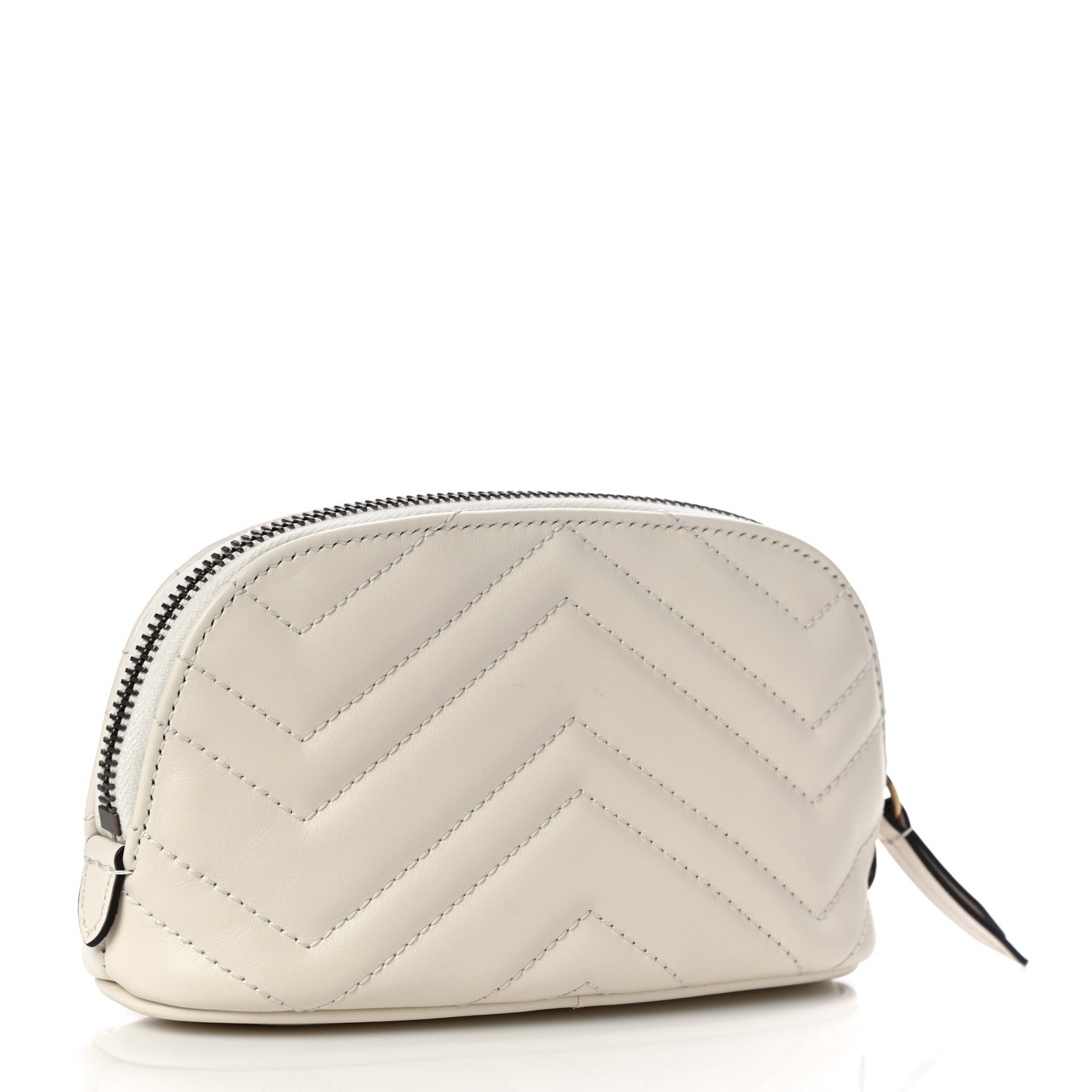 Gucci Calfskin Matelasse GG Marmont Pouch Cosmetic Case White 3 of 10