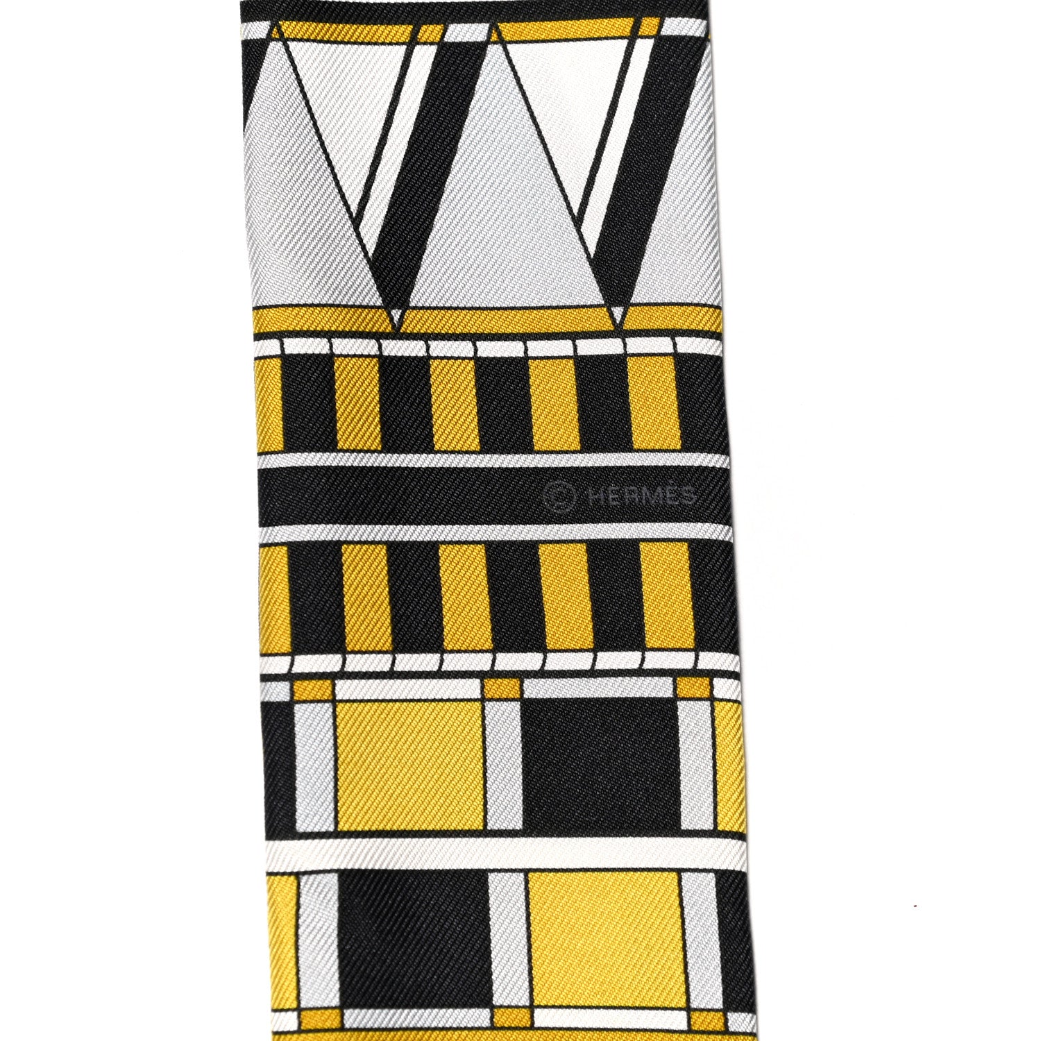 Hermes Silk Voltes Et Pirouettes Twilly Black Or White 3 of 4