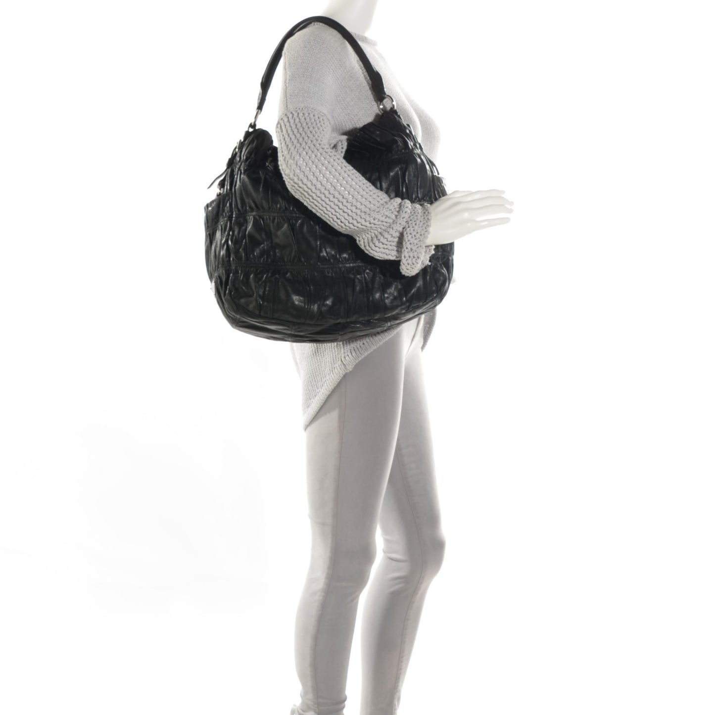 Nappa Gaufre Hobo Nero Black