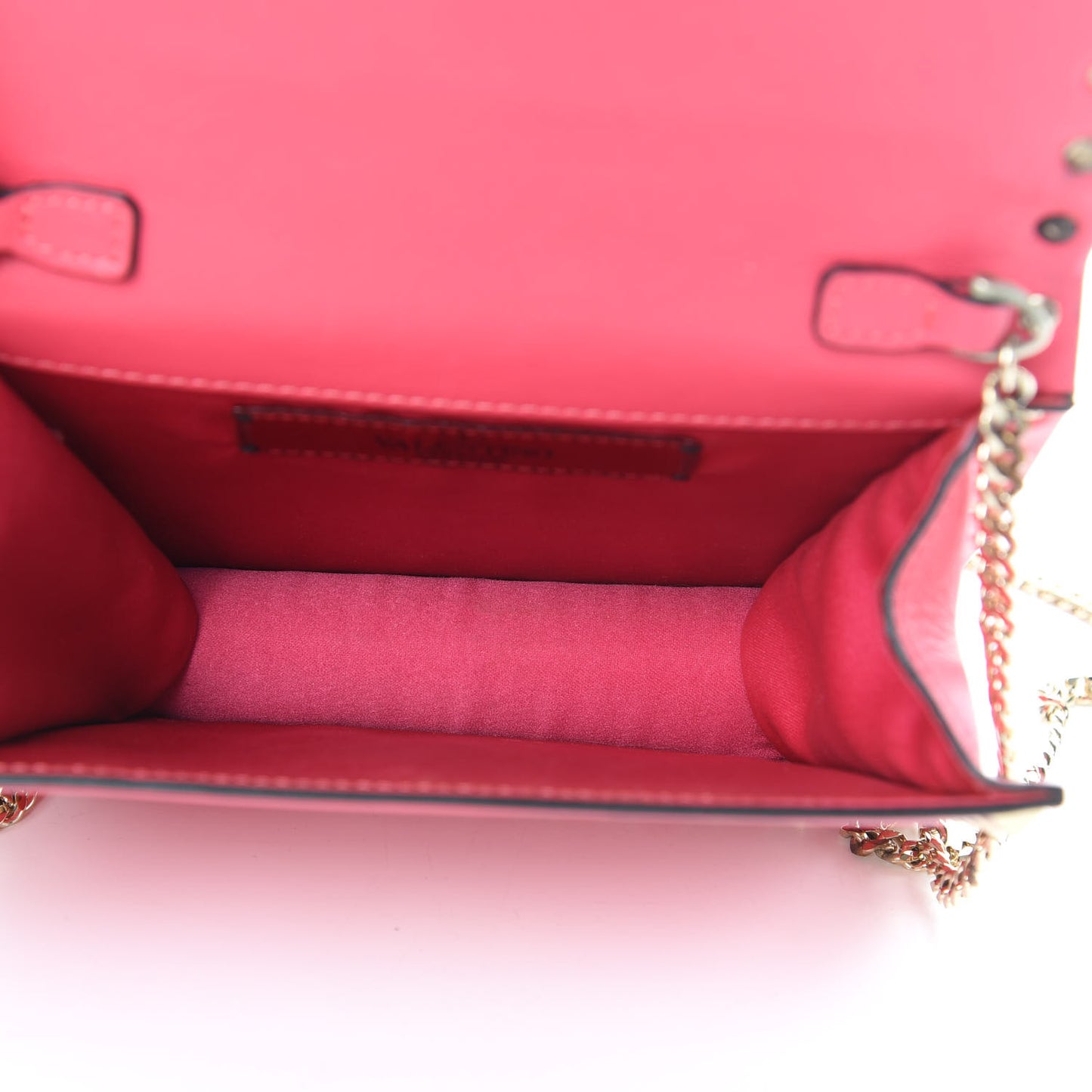 Vitello Rockstud Chain Flap Crossbody Bag Deep Rose