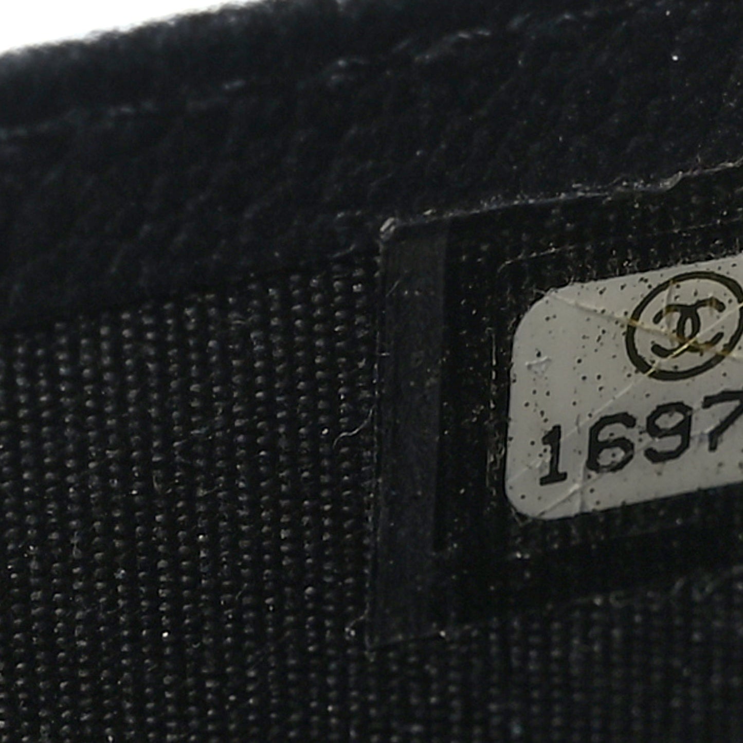 Goatskin Camellia Embossed Yen Wallet Black
