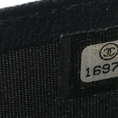 Chanel Goatskin Camellia Embossed Yen Wallet Black 6 of 7
