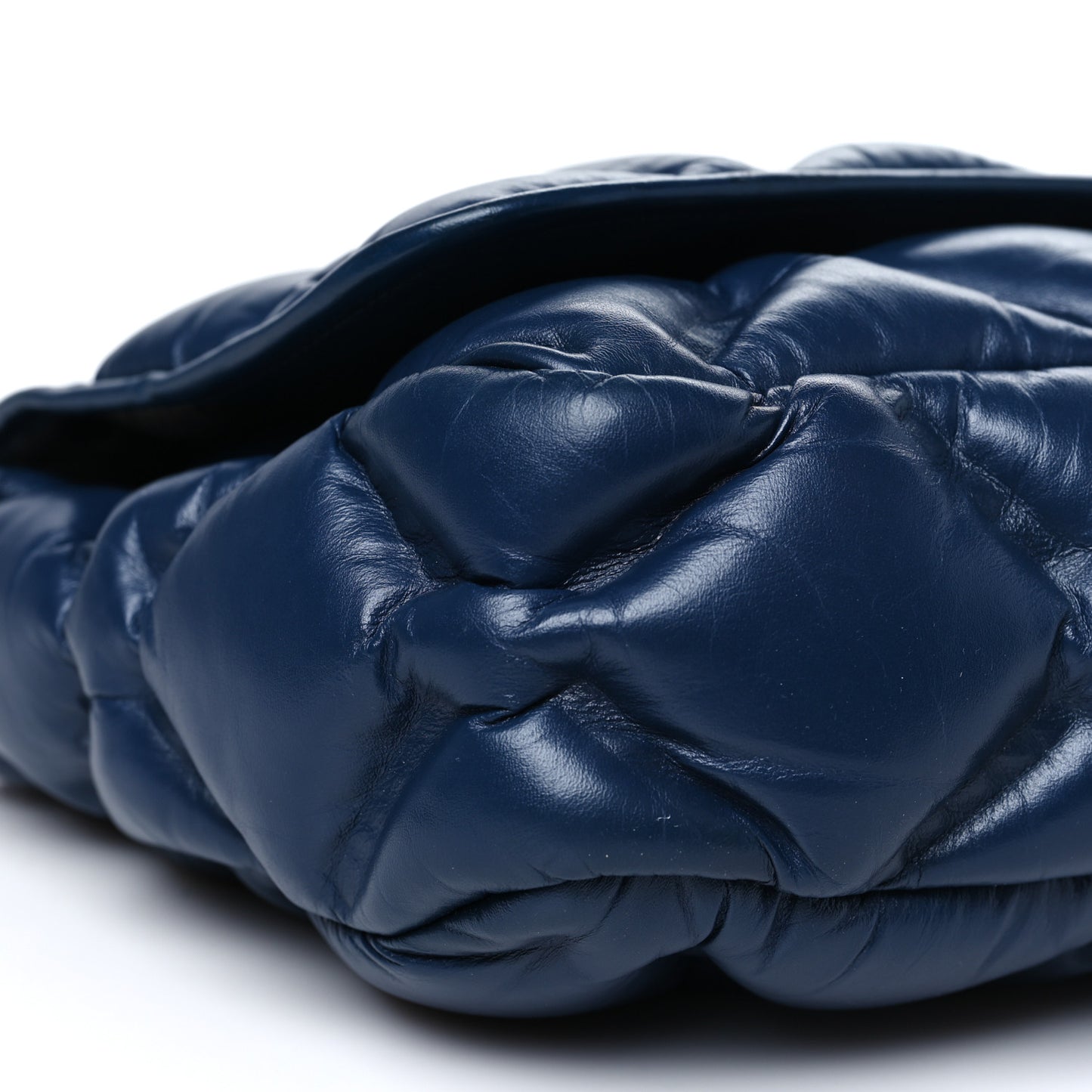 Calfskin Quilted Large Chesterfield Flap Navy