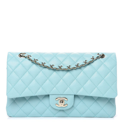 Chanel Caviar Quilted Medium Double Flap Light Blue 1 of 9