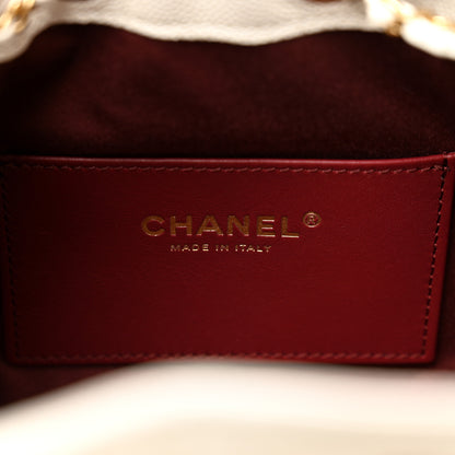 Chanel Caviar Quilted Mini Chanel 25 Handbag White 6 of 10