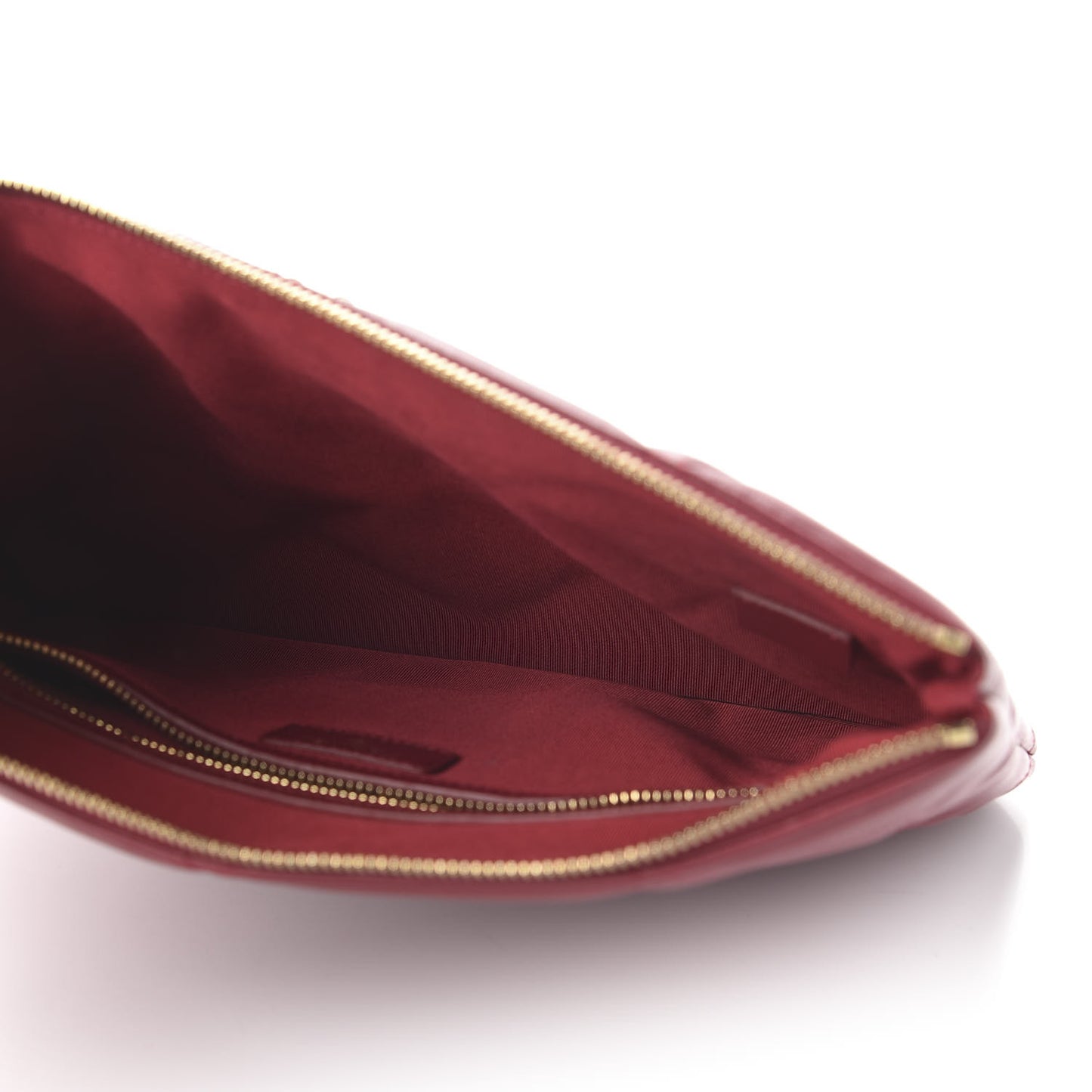 Goatskin Quilted Large 19 Cosmetic Case Red