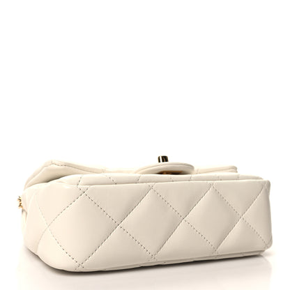 Chanel Lambskin Resin Quilted Top Handle Flap White 4 of 11