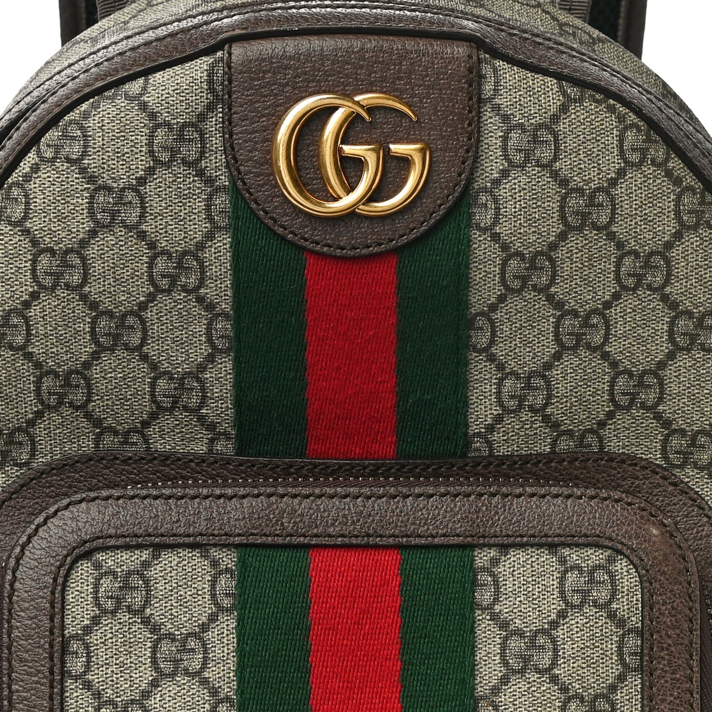 GG Supreme Monogram Calfskin Web Small Ophidia Day Backpack Beige Ebony New Acero