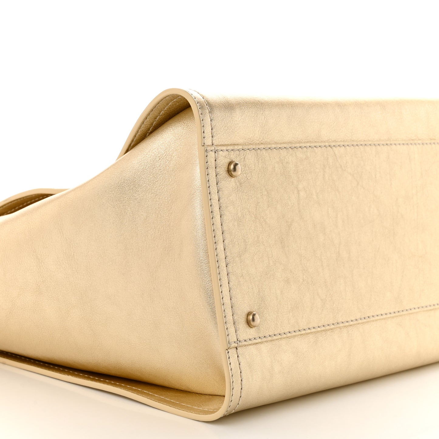 Metallic Calfskin Medium Deauville Tote Gold