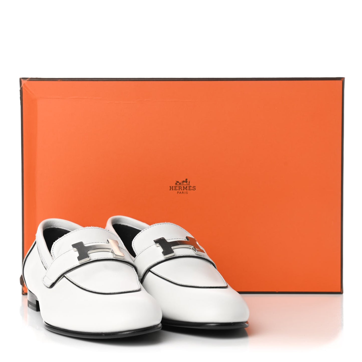 Calfskin Womens Paris Loafers 36.5 White