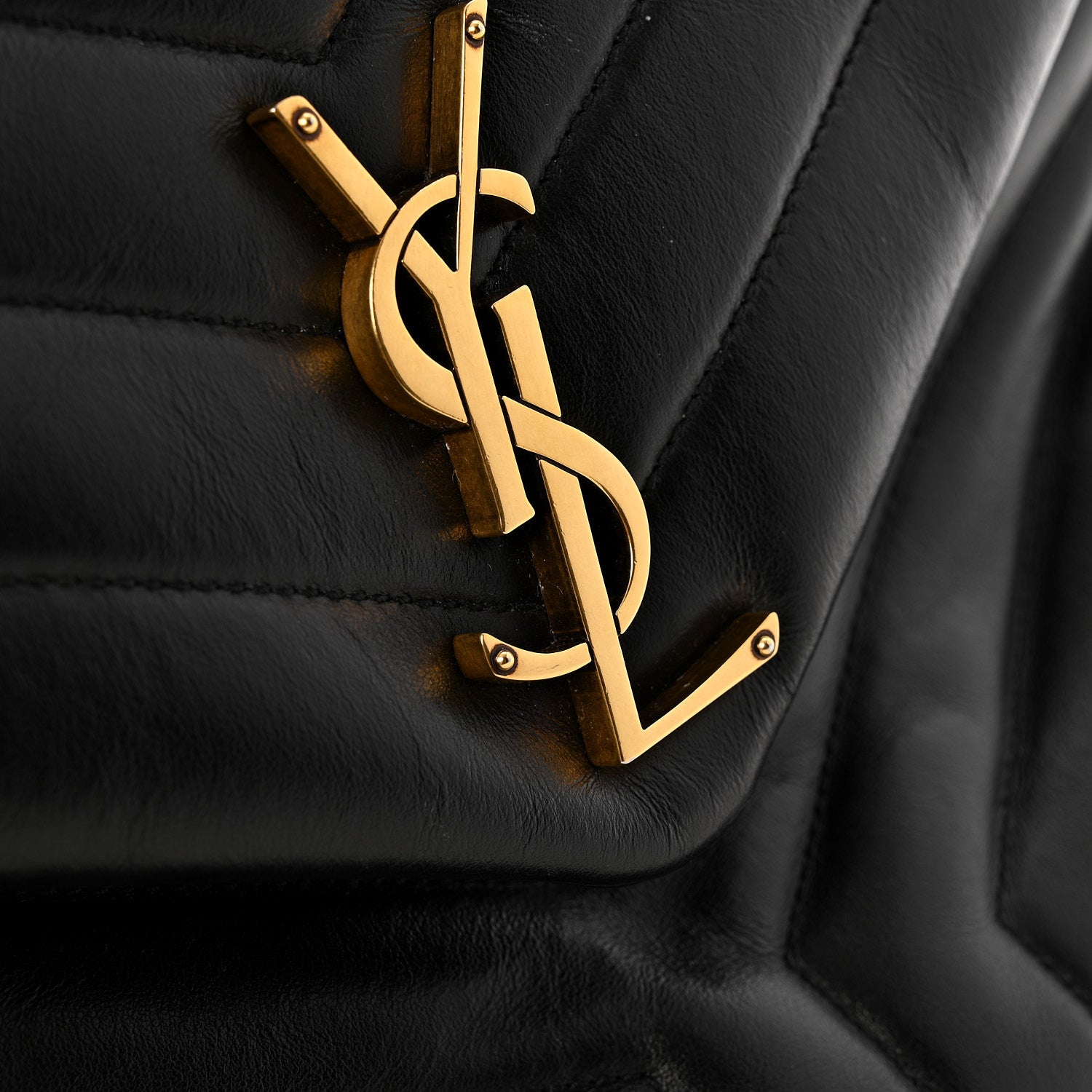 Saint Laurent Calfskin Y Quilted Monogram Medium Loulou Chain Satchel Black 13 of 14