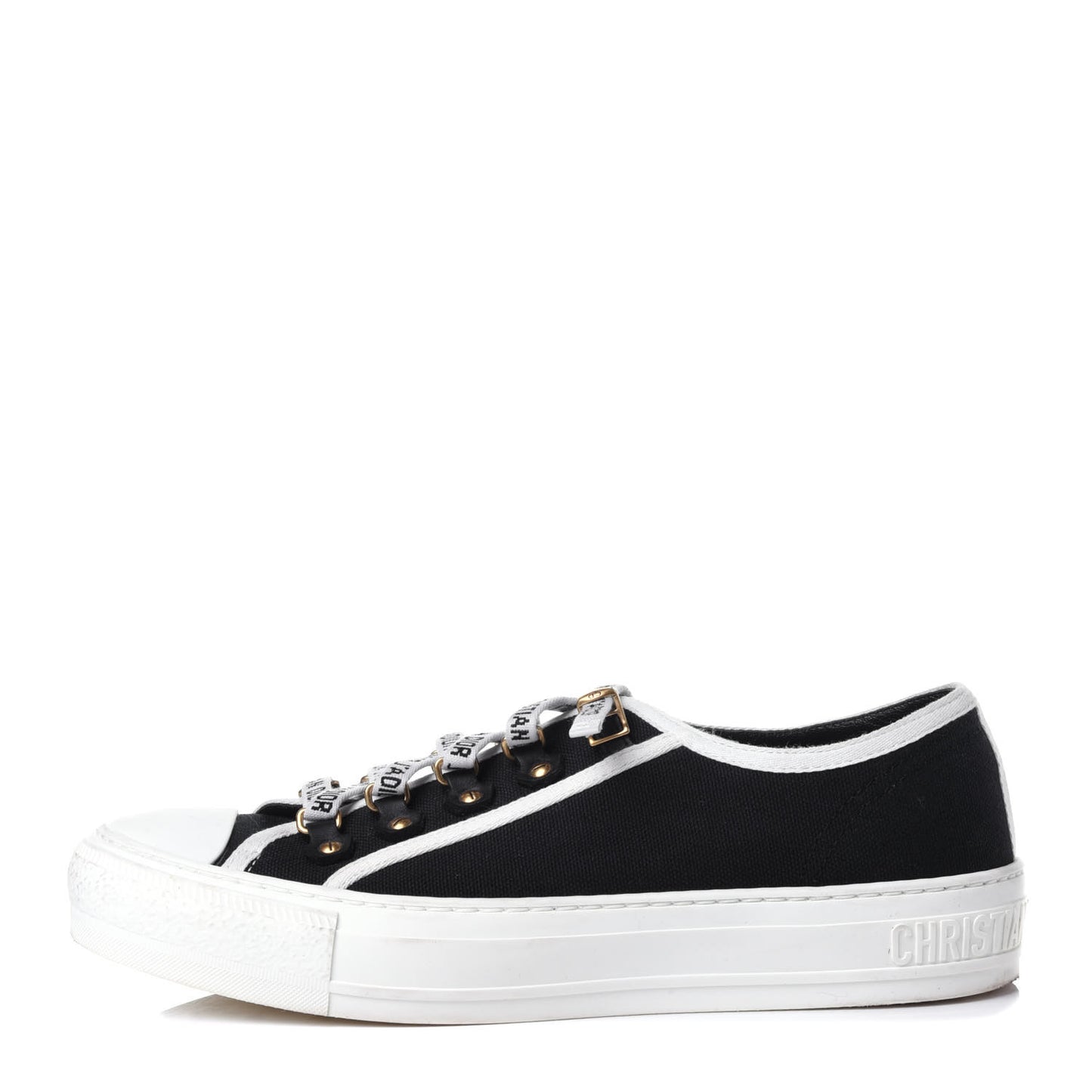 Canvas Walk'N'Dior Low Top Sneakers 38 Black