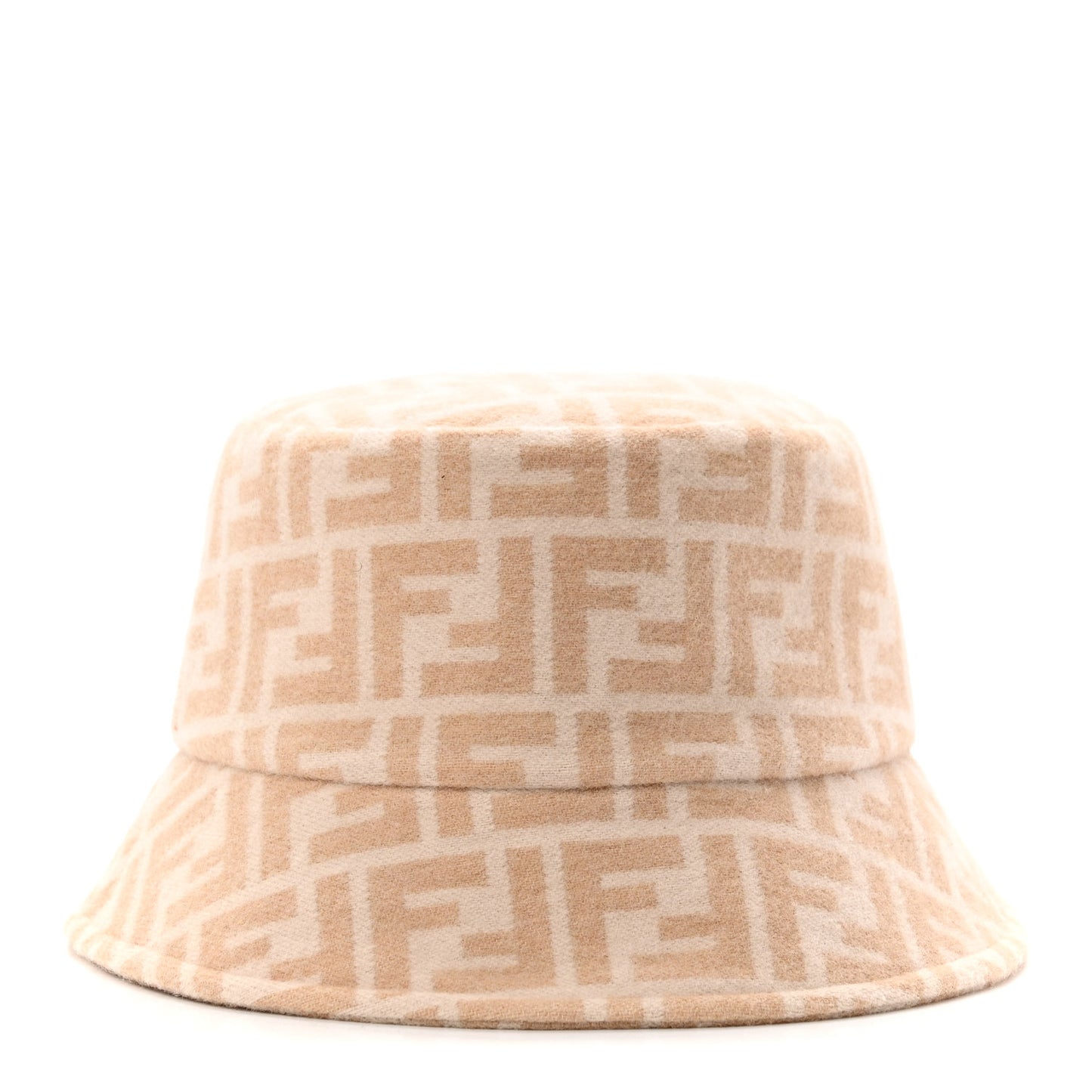 Wool Silk FF Bucket Hat S Beige
