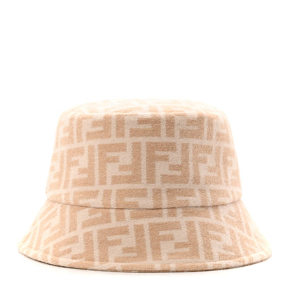 Fendi Wool Silk FF Bucket Hat S Beige 6 of 8