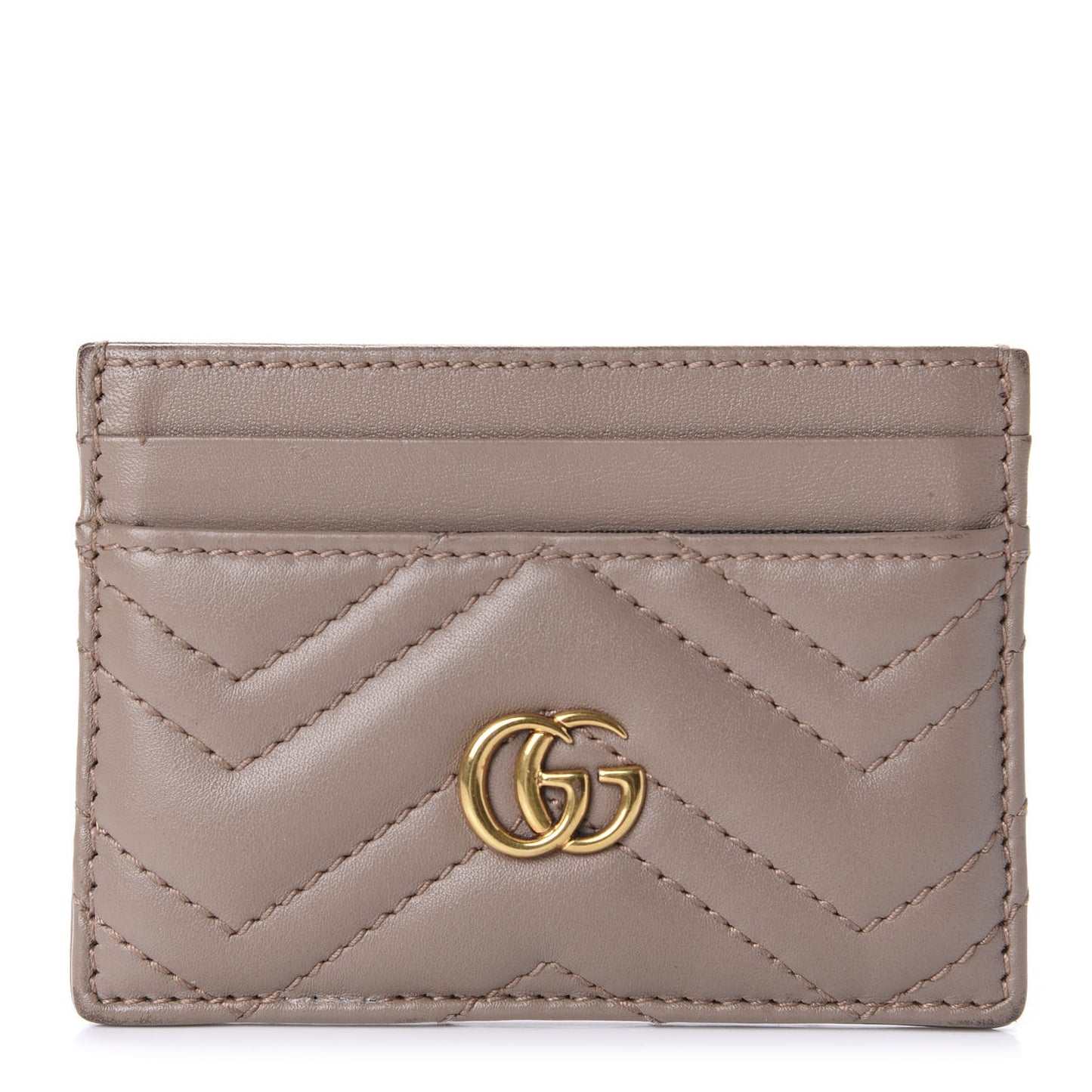 Calfskin Matelasse GG Marmont Card Holder Porcelain Rose