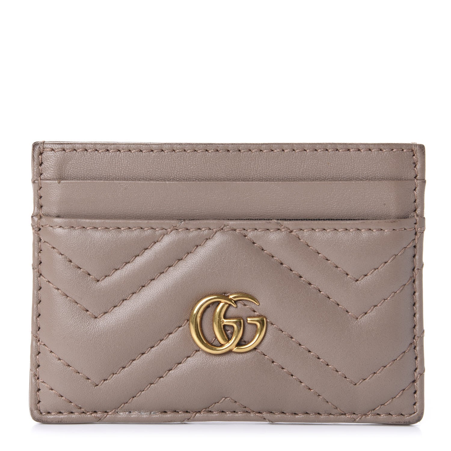 Gucci Calfskin Matelasse GG Marmont Card Holder Porcelain Rose 1 of 9