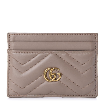 Gucci Calfskin Matelasse GG Marmont Card Holder Porcelain Rose 1 of 9