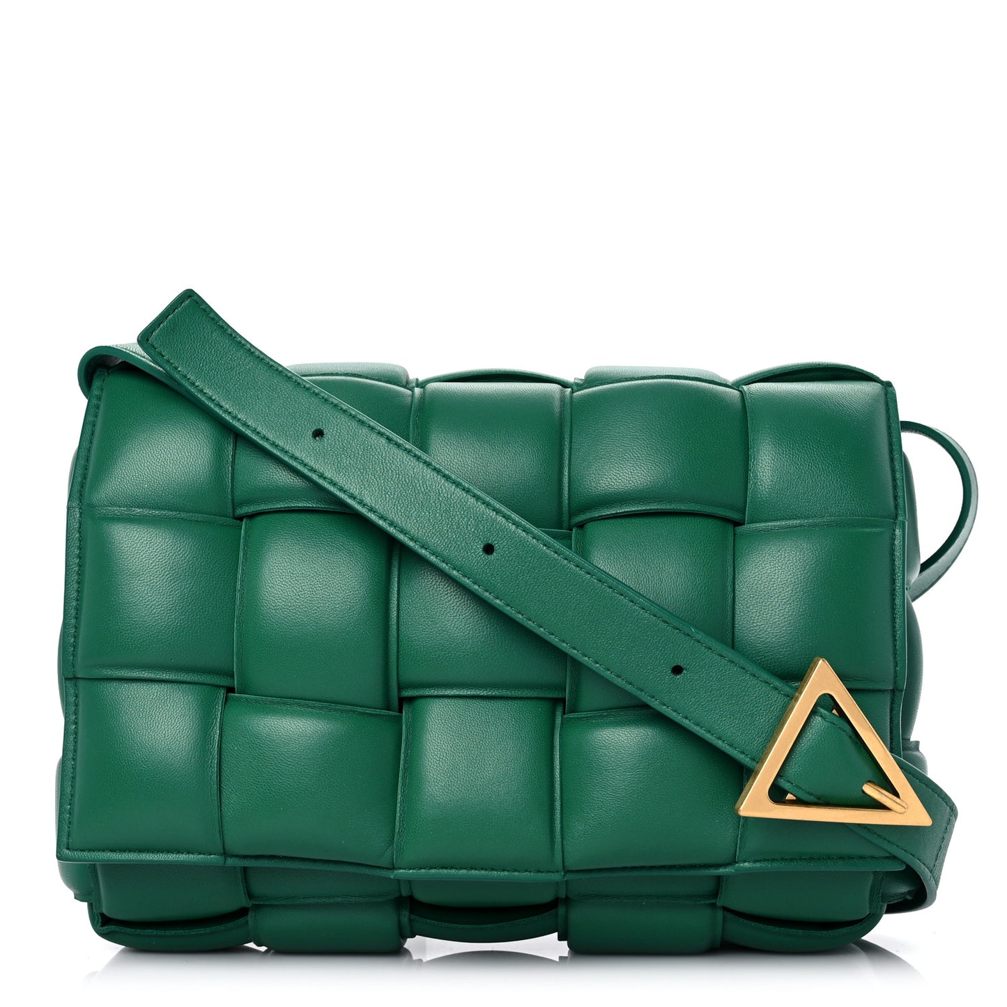 Nappa Maxi Intreccio Padded Cassette Crossbody Bag Racing Green